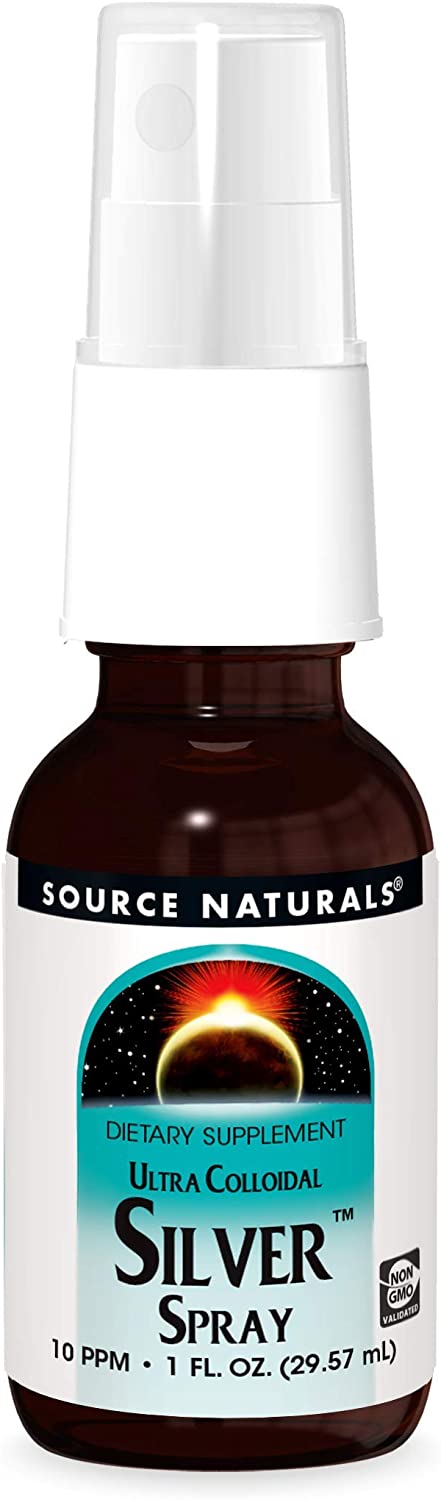 Source Naturals Ultra Colloidal Silver Spray 10 ppm 1 Fluid oz for Wellness Support