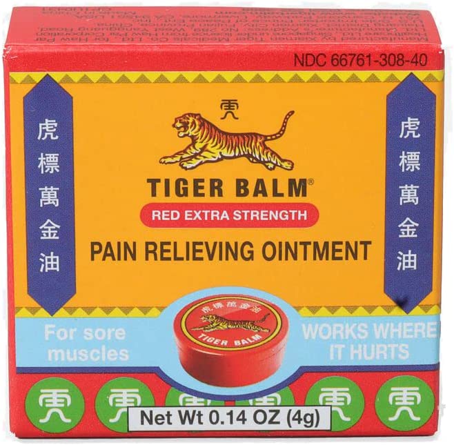 Tiger Balm Red Extra Strength Pain Relieving Ointment - Pocket Size Tin, 0.14oz (4g)