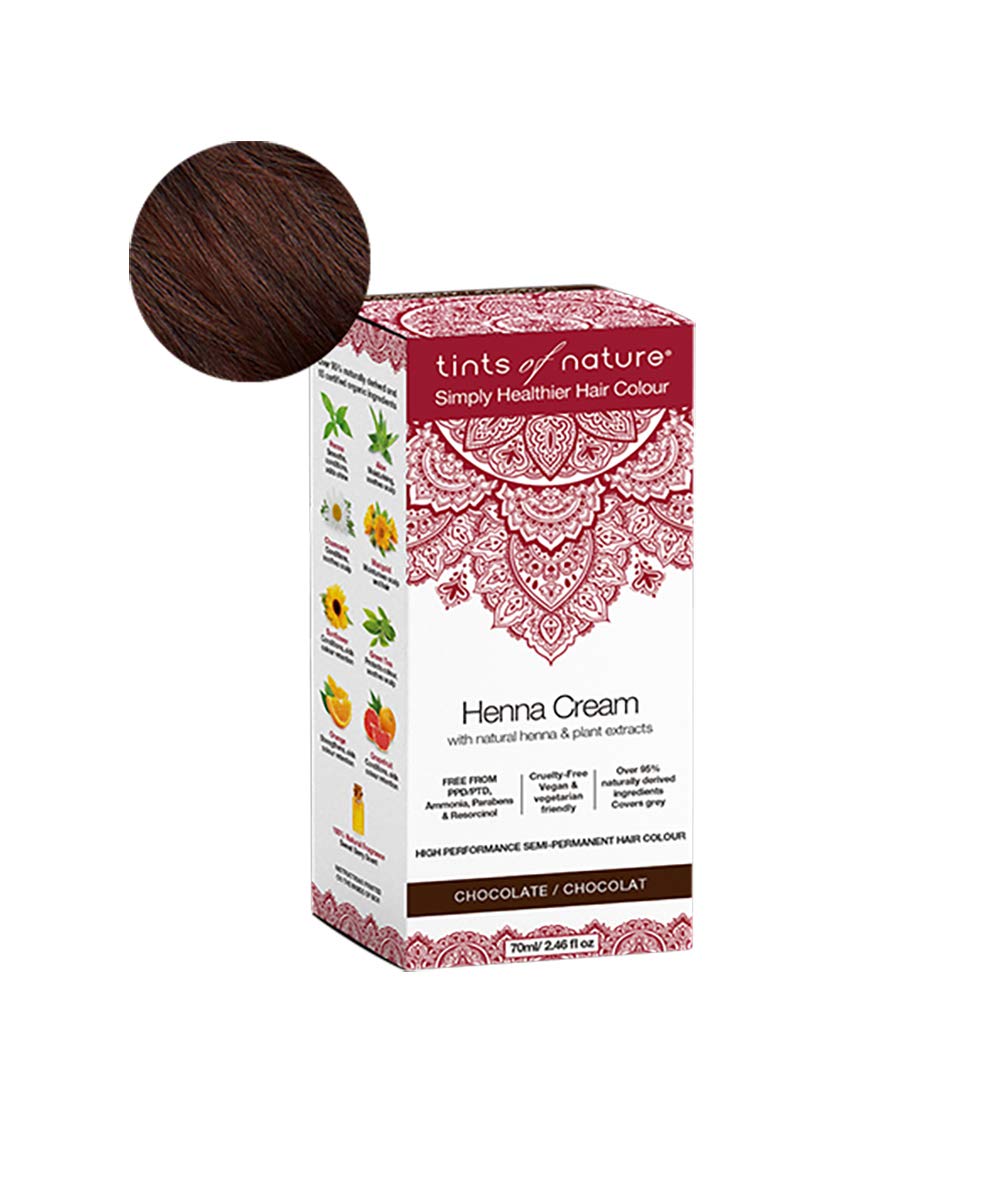 Tints of Nature Chocolate Semi-Permanent Henna Cream Hair Colour Natural and Organic