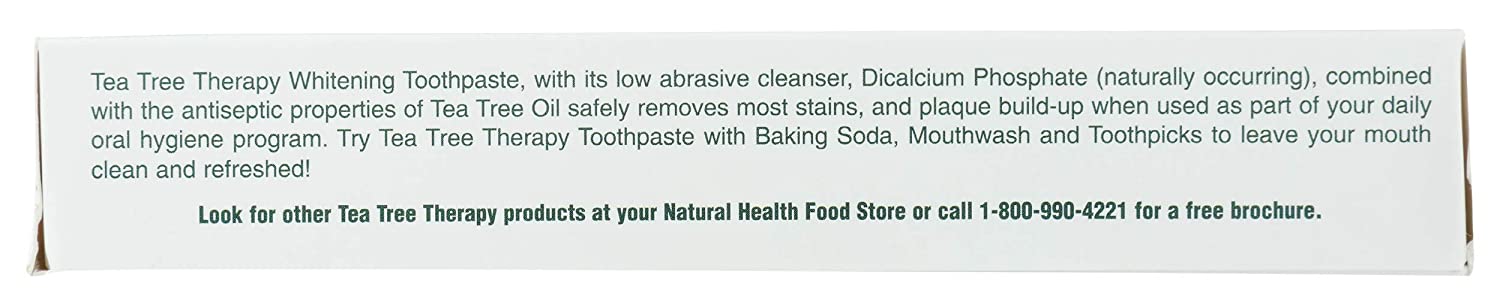 Tea Tree Therapy Natural Whitening Toothpaste with Tea Tree Oil 3oz