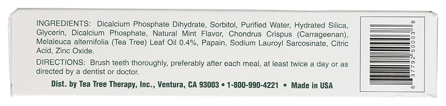 Tea Tree Therapy Natural Whitening Toothpaste with Tea Tree Oil 3oz