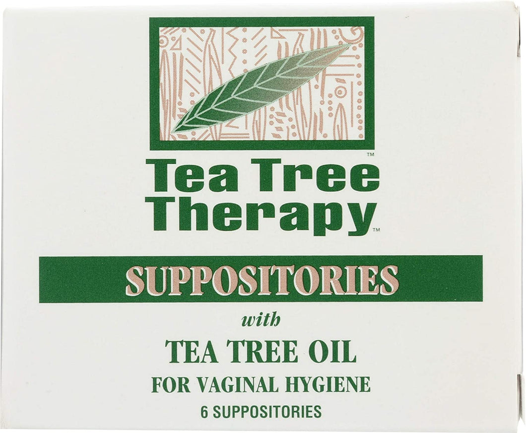 Tea Tree Therapy Vaginal Suppositories with Tea Tree Oil, 6 Count, White